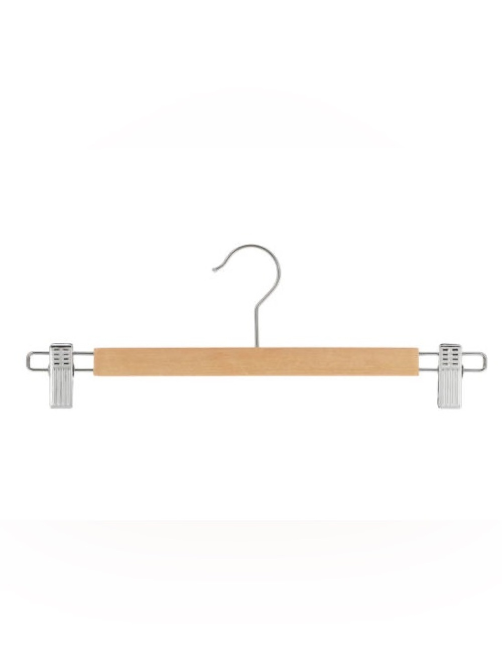 22 Natural Light Wood Pant/Skirt Hangers with Crome Clip